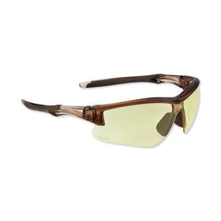 Acadia Safety Eyewear, Amber Lens, Polycarbonate, Anti-Fog, Brown Frame 763-S4172XP