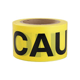 Barricade Tape, 3 in x 300 ft, Yellow, Caution 761-600CB-300