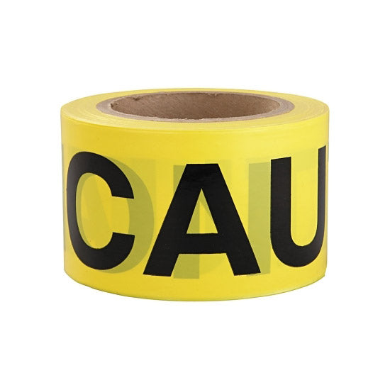 Barricade Tape, 3 in x 300 ft, Yellow, Caution 761-600CB-300