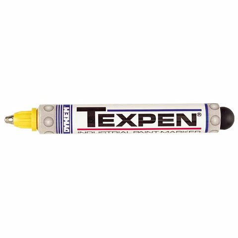 TEXPEN Industrial Steel Ball Tip Paint Marker, Yellow, 3/32 in, Medium 253-16063