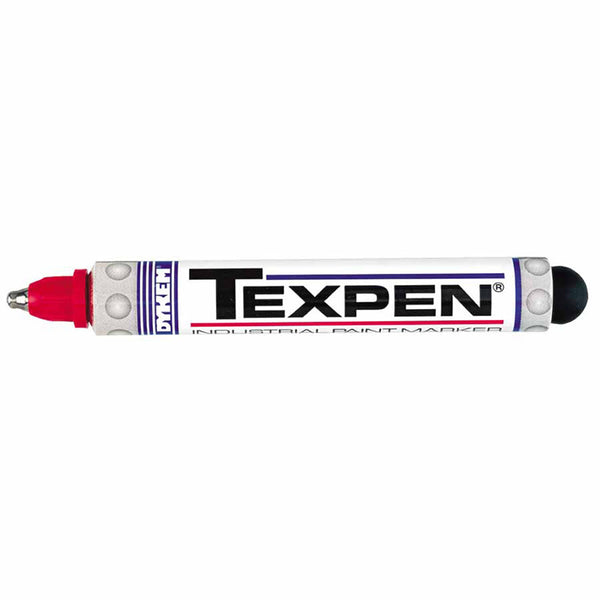 TEXPEN Industrial Steel Ball Tip Paint Marker, Red, 3/32 in, Medium 253-16023