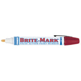BRITE-MARK 40 Threaded Cap/Barrel Permanent Paint Marker, Valve Action, Red, Medium 253-40002