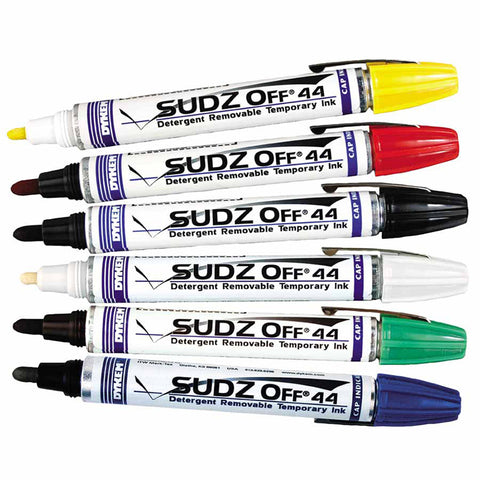 SUDZ OFF Detergent Removable Temporary Marker, Black, Threaded Cap Tip 253-44985