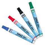 RINZ OFF Water Removable Temporary Marker, Black, Medium, Threaded Cap 253-91109
