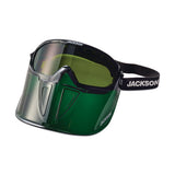 GPL500 Series Premium Goggle with Detachable Face Shield, Green Frame, AF, Shade 3 IR 138-21001