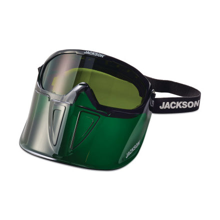GPL500 Series Premium Goggle with Detachable Face Shield, Green Frame, AF, Shade 3 IR 138-21001