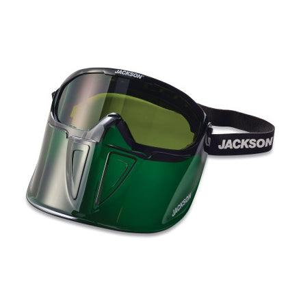 GPL500 Series Premium Goggle with Detachable Face Shield, Green Frame, AF, Shade 5 IR 138-21002