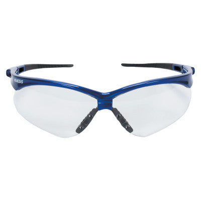 V30 Nemesis Safety Glasses, Clear, Polycarbonate Lens, Anti-Fog, Metallic Blue Frame/Black Temples, Nylon 412-47384