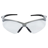 V30 Nemesis Safety Glasses, Clear, Polycarbonate Lens, Anti-Fog, Silver Frame/Black Temples, Nylon 412-47388