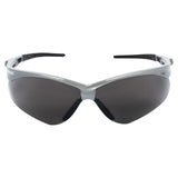 V30 Nemesis Safety Glasses, Smoke, Polycarbonate Lens, Anti-Fog, Silver Frame/Black Temples, Nylon 412-47383