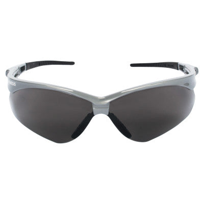 V30 Nemesis Safety Glasses, Smoke, Polycarbonate Lens, Anti-Fog, Silver Frame/Black Temples, Nylon 412-47383