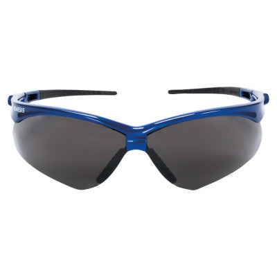V30 Nemesis Safety Glasses, Smoke, Polycarbonate Lens, Anti-Fog, Metallic Blue Frame/Black Temples, Nylon 412-47387