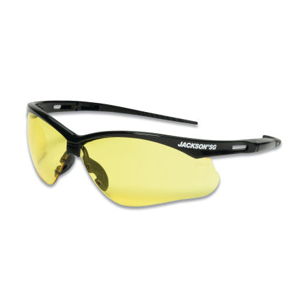 SG Series Safety Glasses, Universal Size, Amber Lens, Black Frame, Hardcoat Anti-Scratch 138-50002