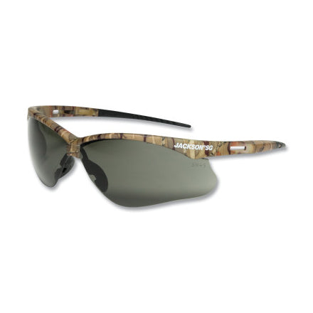 SG Series Safety Glasses, Universal Size, Smoke Lens, Camo Frame, Hardcoat Anti-Scratch 138-50015