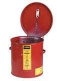 Dip Tank for Cleaning Parts, Manual Cover with Fusible Link, 10 in H x 9.375 in dia Outer, 2 gal, Steel, Red 400-27602