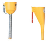 Funnel Attachment for Type I Steel Safety Cans, Funnel/Hose, Yellow/Gray, Polyethylene Funnel/Steel Hose, Bolt-On 400-11089