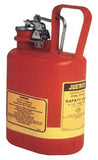 Oval Nonmetallic Type l Safety Cans for Flammables, 1 gal, Red, Stainless Steel 400-14160
