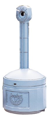 Smokers Cease-Fire Cigarette Butt Receptacles, 16 qt, Polyethylene, Pewter Gray 400-26800