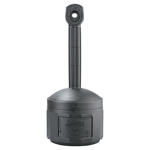 Smokers Cease-Fire Cigarette Butt Receptacles, 16 qt, Polyethylene, Deco Black 400-26800D