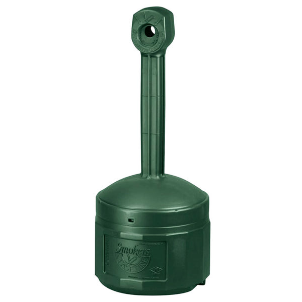 Smokers Cease-Fire Cigarette Butt Receptacle, 16 qt, 16-1/2 in dia, 38-1/2 in H, Polyethylene, Forest Green 400-26800G