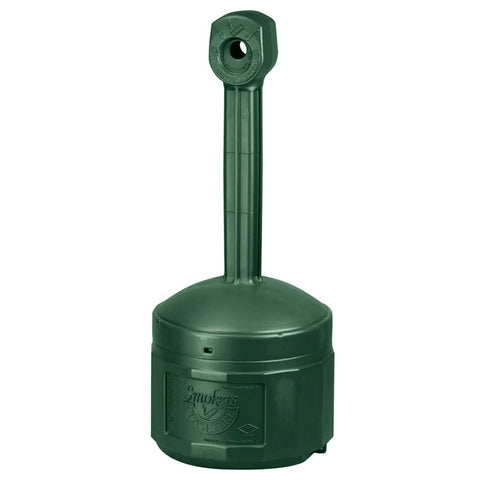 Smokers Cease-Fire Cigarette Butt Receptacle, 16 qt, 16-1/2 in dia, 38-1/2 in H, Polyethylene, Forest Green 400-26800G