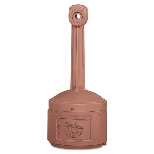 Smokers Cease-Fire Cigarette Butt Receptacles, 16 qt, Polyethylene, Terra Cotta 400-26800T