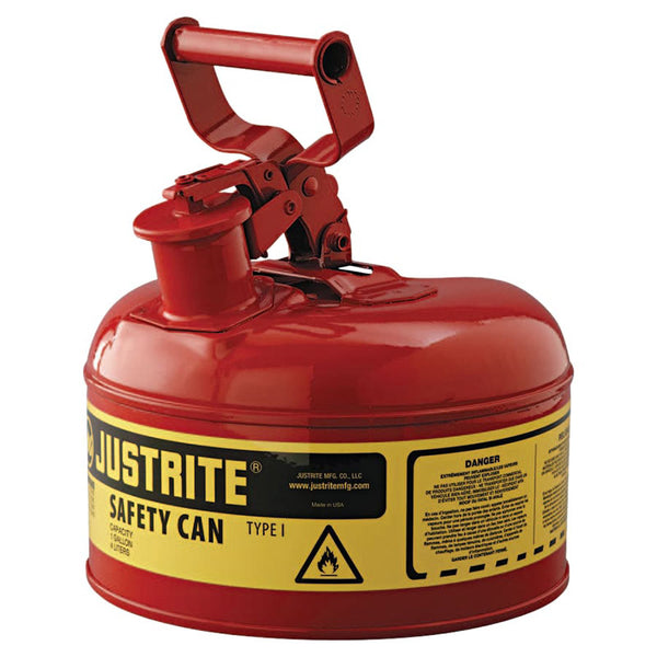 Type l Steel Safety Can, Gas, 1 gal, Red, Includes SS Flame Arrestor/Swinging Handle 400-7110100