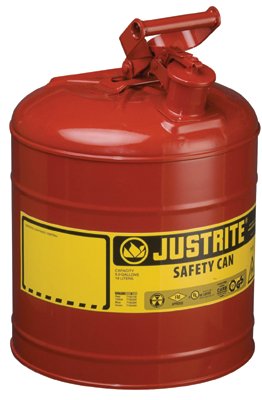 Type l Steel Safety Can, Gas, 5 gal, Red, Includes SS Flame Arrestor/Swinging Handle 400-7150100