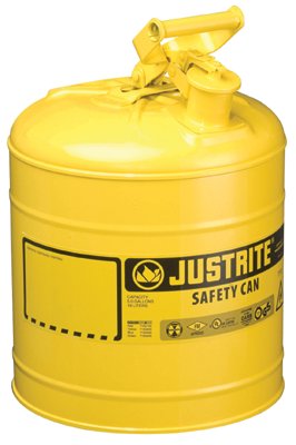Type l Steel Safety Can, Diesel, 5 gal, Yellow, Includes Stainless Steel Flame Arrestor; Swinging Handle 400-7150200