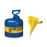 Type I Steel Safety Can, Kerosene, 2 gal, Blue, with Funnel 400-7120310