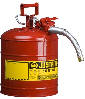 Type II AccuFlow Safety Can, Gas, 5 gal, Red, Includes 1 in OD Flexible Metal Hose 400-7250130
