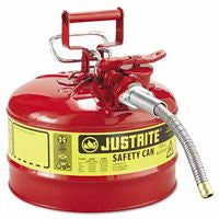 Type II AccuFlow Safety Can, Gas, 2.5 gal, Red, Includes 5/8 in OD Flexible Metal Hose 400-7225120