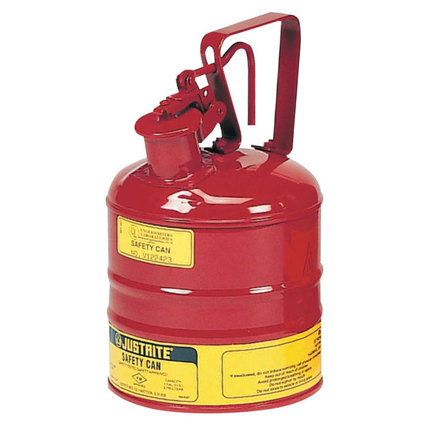 Type l Steel Safety Can, Gas, 1 gal, Red, Includes SS Flame Arrestor/Trigger Handle 400-10301