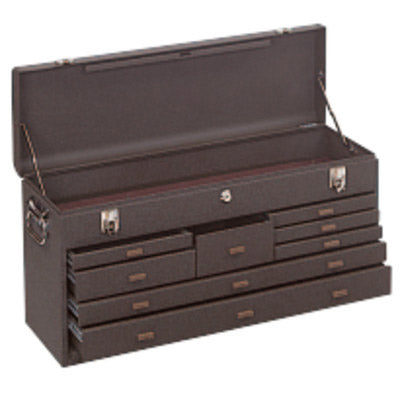 26 in Machinists' Top Chest, 26-3/4 in W x 8-1/2 in D x 13-5/8 in H, 2,219 in?, Brown Wrinkle, 8-Drawers 444-526B