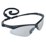 V30 Nemesis Safety Glasses, Indoor/Outdoor, Polycarbonate Lens, Uncoated, Black Frame/Temple, Nylon 412-25685