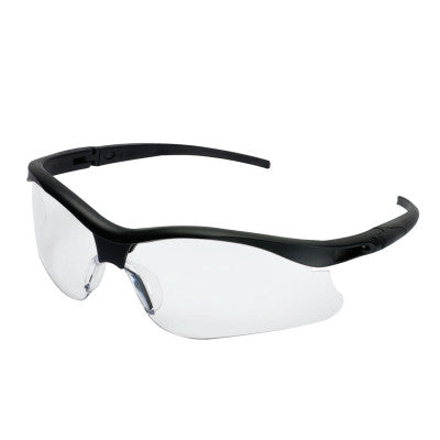V30 Nemesis Safety Glasses, Clear, Polycarbonate Lens, Uncoated, Black Frame/Temples, Nylon, Small 412-38474