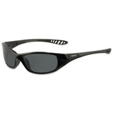 V40 Hellraiser Safety Glasses, Smoke Polycarbonate Lens, Uncoated, Black, Nylon 412-25714