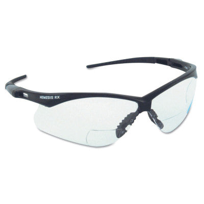 V60 Nemesis Rx Readers Prescription Safety Glasses, Clear, Polycarbonate Scratch-Resistant Lens, Black Frame/Temples, +3.0 412-28630