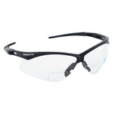 V60 Nemesis Rx Readers Prescription Safety Glasses, Clear, Polycarbonate Scratch-Resistant Lens, Black Frame/Temples, +1.0 412-28618