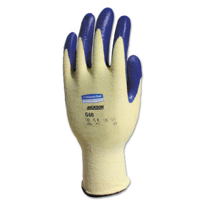 G60 Level 2 Nitrile Coated Cut Gloves, Large, Yellow/Blue 412-98232
