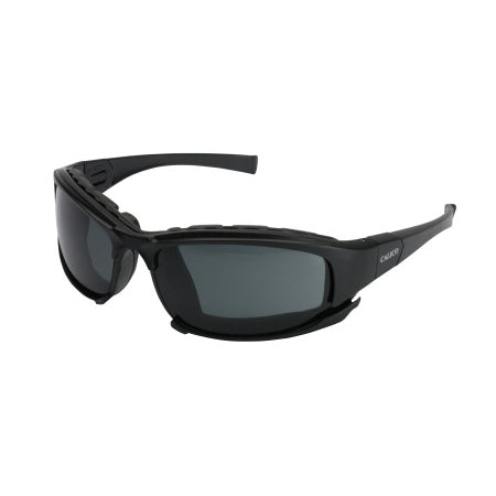 KleenGuard Calico Safety Glasses, Smoke Lens, Polycarb Anti-Scratch Anti-Fog, Black Frame 412-25675