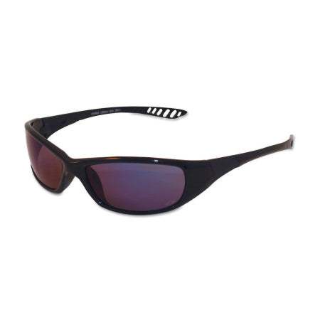 V40 Hellraiser Safety Glasses, Blue Mirror Polycarbonate Lens, Mirror, Black, Nylon 412-20543