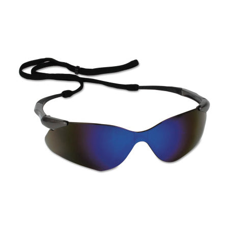 V30 Nemesis VL Safety Glasses, Blue Mirror, Polycarbonate Lens, Anti-Fog, Gunmetal No Brow Frame, Nylon 412-20471