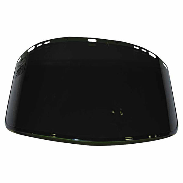 F40 Propionate Faceshield, 915-63, Uncoated, Dark Green, Unbound, 15.5 in L x 9 in 138-29086