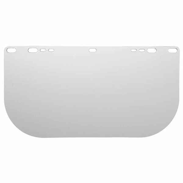 F20 Polycarbonate Faceshield, 8154LBPYCB, Uncoated, Clear, Unbound, 15.5 in L x 8 in H 138-30706
