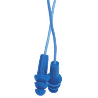 H20 Metal Detectable Reusable Earplugs - Corded, Plastic, Blue, Corded 138-13822