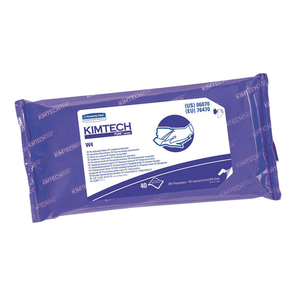 Kimtech Pure* W4 Pre-Saturated Wiper, White, 9 in W x 11 in L 412-06070