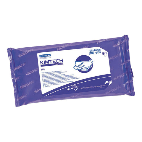Kimtech Pure* W4 Pre-Saturated Wiper, White, 9 in W x 11 in L 412-06070