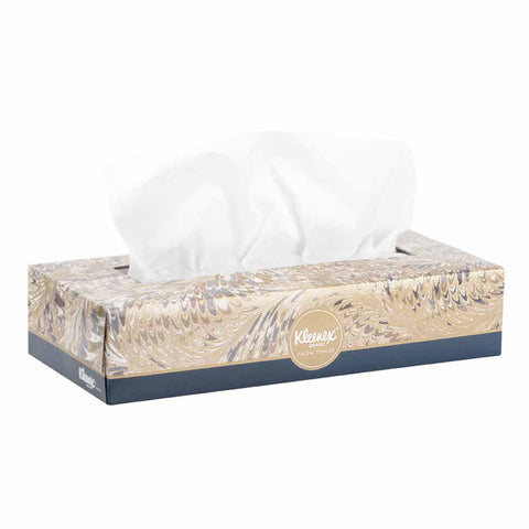 Kleenex Professional Facial Tissue, 8.3 in L x 7.8 in W per Sheet, White, Flat Box, 48 BX/125 Sheets per Box 412-21606