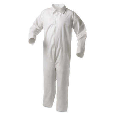 KleenGuard A35 Economy Liquid & Particle Protection Coveralls, Zipper Front/Open Wrists/Ankles, White, Med 412-38917